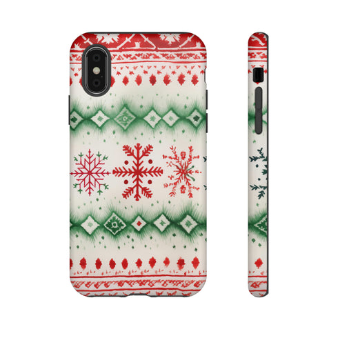 Icelandic Watercolor inspired by Christmas Sweaters - Impact Resistant Phone Case iPhone XS Matte